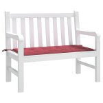 Vidaxl coussin de banc de jardin rouge bordeaux 120x50x3 cm tissu