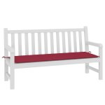 Vidaxl coussin de banc de jardin rouge bordeaux 150x50x3 cm tissu