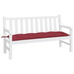Vidaxl coussin de banc de jardin rouge bordeaux 150x50x7 cm tissu