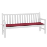 Vidaxl coussin de banc de jardin rouge bordeaux 180x50x3 cm tissu