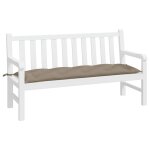 Vidaxl coussin de banc de jardin taupe 150x50x7 cm tissu