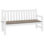 Vidaxl coussin de banc de jardin taupe 200 x 50 x 3 cm