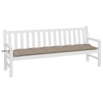 Vidaxl coussin de banc de jardin taupe 200x50x7 cm tissu