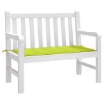 Vidaxl coussin de banc de jardin vert vif 120x50x3 cm tissu