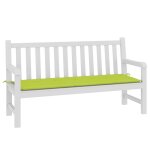 Vidaxl coussin de banc de jardin vert vif 150x50x3 cm tissu