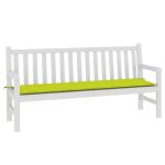 Vidaxl coussin de banc de jardin vert vif 180x50x3 cm tissu