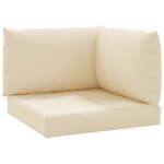 Vidaxl coussins de canapé palette 3 pcs beige tissu Vidaxl coussins de canapé palette 3 pcs beige tissu