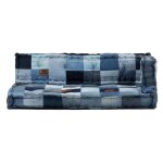 Vidaxl coussins de canap palette 3 pcs bleu patchwork en denim