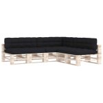 Vidaxl coussins de canap� palette 7 pcs noir