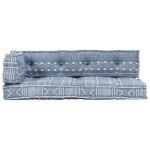 Vidaxl coussin de canapé palette indigo tissu patchwork Vidaxl coussin de canapé palette indigo tissu patchwork