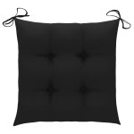 Vidaxl coussins de chaise 2 pcs noir 40x40x7 cm tissu