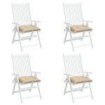 Vidaxl coussins de chaise 4 pcs beige 50x50x7 cm tissu