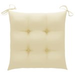 Vidaxl coussins de chaise 4 pcs blanc crme 40x40x7 cm tissu