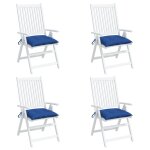 Vidaxl coussins de chaise 4 pcs bleu 40x40x7 cm tissu