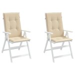 Vidaxl coussins de chaise de jardin 2 pcs beige 120 x 50 x 3 cm
