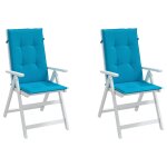 Vidaxl coussin de chaise de jardin 2 pcs bleu 120 x 50 x 3 cm
