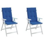 Vidaxl coussins de chaise de jardin 2 pcs bleu royal 120x50x3 cm