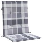 Vidaxl coussins de chaise de jardin 2 pcs carreaux gris 100x50x3 cm