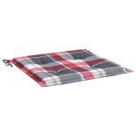 Vidaxl coussins de chaise jardin 2 pcs carreaux rouges 40x40x3cm tissu