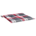 Vidaxl coussins chaise de jardin 2 pcs carreaux rouges 50x50x3cm tissu