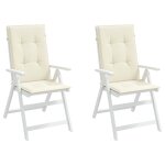 Vidaxl coussin de chaise de jardin 2 pcs crme 120 x 50 x 3 cm