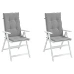 Vidaxl coussin de chaise de jardin 2 pcs gris 120 x 50 x 3 cm