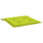 Vidaxl coussins de chaise de jardin 2 pcs vert vif 40x40x3 cm tissu