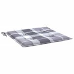 Vidaxl coussins de chaise de jardin 2pcs carreaux gris 40x40x3cm tissu