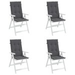 Vidaxl coussin de chaise de jardin 4 pcs anthracite 120 x 50 x 3 cm