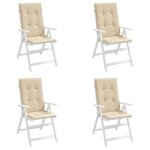 Vidaxl coussins de chaise de jardin 4 pcs beige 120 x 50 x 3 cm