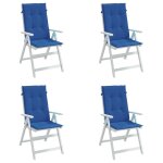 Vidaxl coussins de chaise de jardin 4 pcs bleu royal 120x50x3 cm