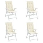 Vidaxl coussin de chaise de jardin 4 pcs cr�me 120 x 50 x 3 cm