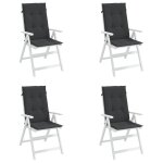 Vidaxl coussins de chaise de jardin 4 pcs noir 120x50x3 cm