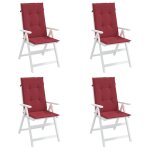 Vidaxl coussins de chaise de jardin 4 pcs rouge bordeaux 120x50x3 cm