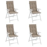 Vidaxl coussins de chaise de jardin 4 pcs taupe 120 x 50 x 3 cm