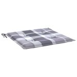 Vidaxl coussins de chaise de jardin 4pcs carreaux gris 40x40x3cm tissu