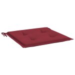 Vidaxl coussins de chaise de jardin 6 pcs bordeaux 40x40x3 cm tissu