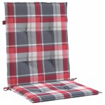 Vidaxl coussins de chaise de jardin 6 pcs carreaux rouges 100x50x3 cm