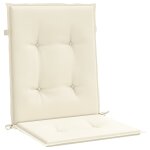 Vidaxl coussins de chaise de jardin 6 pcs crme 100x50x3 cm