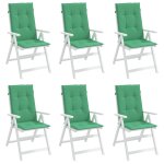 Vidaxl coussins de chaise de jardin 6 pcs vert 120x50x3 cm