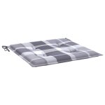 Vidaxl coussins de chaise de jardin 6pcs carreaux gris 40x40x3cm tissu