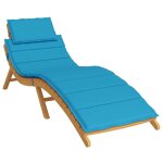 Vidaxl coussin de chaise longue bleu 186x58x3 cm