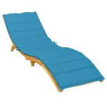 Vidaxl coussin de chaise longue bleu 200x50x3 cm tissu
