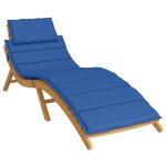 Vidaxl coussin de chaise longue bleu royal 186x58x3 cm
