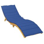 Vidaxl coussin de chaise longue bleu royal 200x60x3 cm tissu