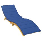 Vidaxl coussin de chaise longue bleu royal 200x70x3 cm tissu