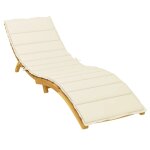 Vidaxl coussin de chaise longue crme 200x60x3 cm tissu