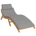 Vidaxl coussin de chaise longue gris 186x58x3 cm