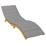 Vidaxl coussin de chaise longue gris 200x70x3 cm tissu