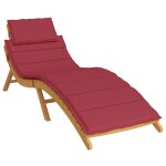 Vidaxl coussin de chaise longue rouge bordeaux 186x58x3 cm